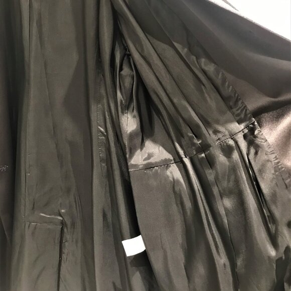 Nygard Collection Black Satin Open Front Pleated Collar Dress Coat Size 20 - Picture 4 of 7